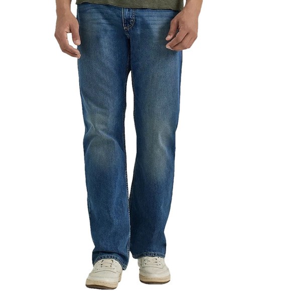 Wrangler Authentics Relaxed Fit Boot Cut Jeans 34/32 Medium Indigo - Picture 1 of 14